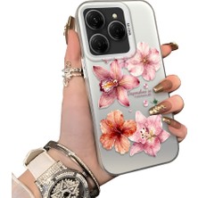 HONTINGA Tecno Spark 20 Pro ile Uyumlu Kılıf Silikon Kenar Sert Arka Kamera Koruyucu Basitlik Anti Düşme Kamera Korumalı Çiçekli Desen Couple Telefon Kılıfı Kadın ve Erkek Için Uygundur K1-1523