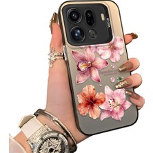 HONTINGA Oppo Find X9 Pro 5g ile Uyumlu Kılıf Silikon Kenar Sert Arka Kamera Koruyucu Basitlik Anti Düşme Kamera Korumalı Çiçekli Desen Couple Telefon Kılıfı Kadın ve Erkek Için Uygundur K1-1523