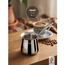 Fms Piramit Çelik Cezve 2 No | 0,250 ml | 18/10 Paslanmaz |