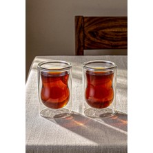 Perotti Colors 2'li Isıya Dayanıklı Çift Cidarlı Cam Çay Bardağı 140 ml