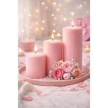 Ersu Store Büyük Boy Baton 3lü Kokulu Silindir Mum Seti El Yapımı Dekoratif Hediyelik