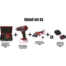 Einhell Set-63(Einhell Tp-Hd 18/28 D Li Bl Akülü Kırıcı+Einhell Tp-Cd 18/50 Li-I Bl Akülü Darbeli Vidalama+Einhell Axxıo 18/125 Q Akülü Avuç Taşlama+2xeinhell 18V 4,0 Ah Akü Şarj Cihazı)