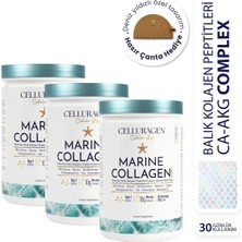 CELLURAGEN Balık Kolajen Peptitleri ve Ca-AKG İçeren Complex Marine Collagen Takviye 30 Günlük X 3 Adet