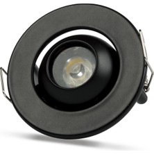 6 Adet Noas YL94 0201 Siyah Kasa 1W LED Spot 6500K Beyaz Işık