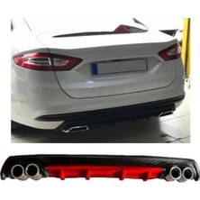 Oto h.i.t. Ford Mondeo Uyumlu Body Kit Difüzör 4 Çıkış Yuvarlak Kırmızı