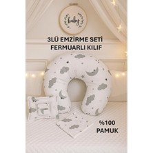Empressco Yumuşak Bulut Desenli 3'lü Emzirme Seti, Oeko-Tex Sertifikasıyla Güvenle Kullanılır