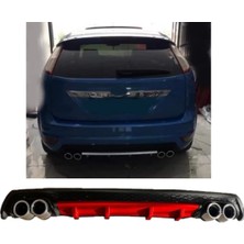 Oto h.i.t. Ford Focus 2.5 Hatcback Uyumlu Body Kit Difüzör 4 Çıkış Yuvarlak Kırmızı