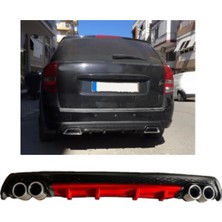Oto h.i.t. Kiea Ceed Statıon Uyumlu Body Kit Difüzör 4 Çıkış Yuvarlak Kırmızı