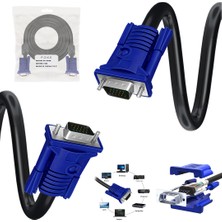 Poke VGA Kablo 3+6 15PIN E/e Filtreli 10MT PK-6868