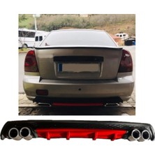 Oto h.i.t. Hyundai Accent Admire Uyumlu Body Kit Difüzör 4 Çıkış Yuvarlak Kırmızı