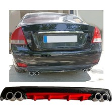 Oto h.i.t. Kira Cerato Mk1 Uyumlu Body Kit Difüzör 4 Çıkış Yuvarlak Kırmızı