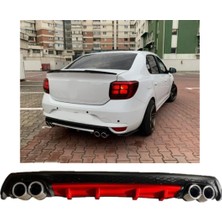 Oto h.i.t. Renault Symbol 13-18 Uyumlu Body Kit Difüzör 4 Çıkış Yuvarlak Kırmızı