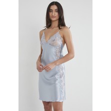 Pierre Cardin Kadın Saten Dantelli Gecelik 624 Mist