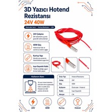 3D Yazıcı Hotend Rezistansı 24V 40W – Ekstruder Isıtıcı Eleman