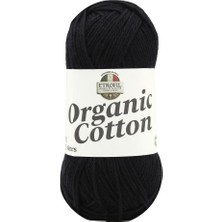 Etrofil Organic Cotton Örgü İpi Siyah %100 Organik Pamuk 50g 125m (79215)