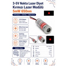 3-5V Nokta Lazer Diyot 5mw 650NM – Kırmızı Lazer Modülü