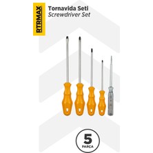 Rtrmax RH07825  5 Parça Tornavida Seti Kaliteli Çelikten Dayanıklı Yapı ve Manyetik Uç Özellikleri