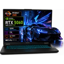 Gigabyte Gaming A16-1 RYZEN7-260 RTX5060-8GB-75W 32GB DDR5 1TB M.2 16" 165Hz FHD+ Oyuncu Bilgisayarı