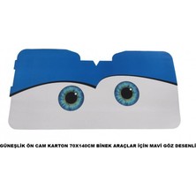 Viteksa Güneşlik Ön Cam Karton 70X140CM Binek Araçlar Için Mavi Göz Desenli