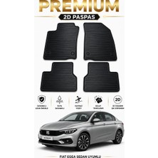 Black Gold Fiat Egea Sedan 2d Kauçuk Oto Paspas Siyah 4 Parça Araca Özel Kaymaz Kolay Temizlenir