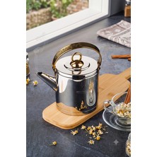 EVREN MUTFAK Royal Dik Çelik Bitki Çayı Demliği 1 Litre, Çay Bitki Çaydanlığı Küçük Boy (Silver)