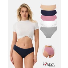 Alya Underwear Kadın Pamuklu Bato / Hipster Slip Külot - 5'li Paket (MULTICOLOR-P04)