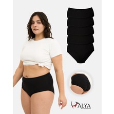 ALYA UNDERWEAR Kadın Battal Külot 5'li Paket - 5 Adet Siyah (5XL, 6XL, 7XL)