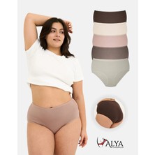 Alya Underwear Kadın Büyük Beden Külot Full Brief, Pamuklu Yüksek Bel Iç Çamaşırı 5'li Paket ( P20, 5xl )