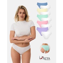 Alya Underwear Kadın Pamuklu Bato / Hipster Slip Külot - 10'lu Paket (MULTICOLOR-X18)