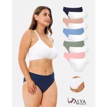 Alya Underwear Kadın Pamuklu Külot Basic Slip Renkli 10'lu Paket Yüksek Bel Iç Çamaşırı ( MULTICOLOR-X19 )