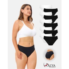Alya Underwear Kadın Pamuklu Külot Basic Slip Siyah ve Beyaz 10'lu Paket ( MULTICOLOR-X30 )