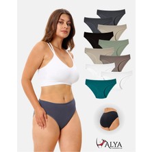 Alya Underwear Kadın Pamuklu Külot Basic Slip Renkli 10'lu Paket Yüksek Bel Iç Çamaşırı ( MULTICOLOR-X31 )