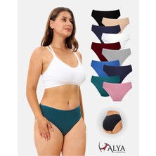 Alya Underwear Kadın Pamuklu Külot Basic Slip Renkli Iç Çamaşırı 10'lu Paket ( MULTICOLOR-X36)
