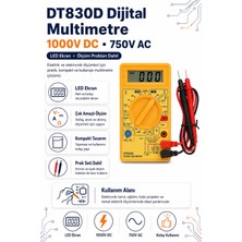 DT830D Dijital Multimetre - 1000V Dc 750V Ac
