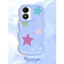 HONTINGA Vivo Y02S Uyumlu Kılıf Düşüme Önleyici Basitlik Anti Düşme Kamera Koruyucu Basit Mavi Yumuşak Silikon Couple Telefon Kılıfı Yıldız Desen K9-0273