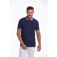 Hatemoğlu Erkek Lacivert %100 Pamuk Regular Fit Polo Yaka Tişört