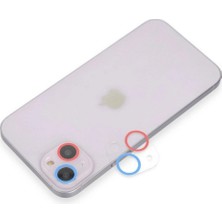 Marsilyan™- Apple Iphone 13 Mini Renkli Kamera Lens Koruma Cam - Pembe-Mavi