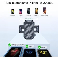 Vantuzlu Uzayan Cam ve Torpido Için Ayarlanabilir Araç Içi Telefon Tutucu