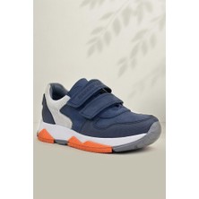 Rakerplus Hakiki Deri Lacivert Gri Çocuk Sneakers Spor Ayakkabı