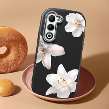 HONTINGA Oppo A5 5g ile Uyumlu Kılıf Kamera Korumalı Düşüme Önleyici Kamera Koruyucu Siyah Yumuşak Silikon Couple Telefon Kılıfı Çiçekli Desenli K4-0453