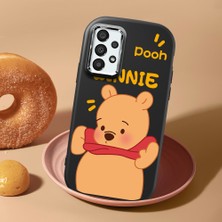 HONTINGA Samsung Galaxy A33 ile Uyumlu Kılıf Kamera Korumalı Düşüme Önleyici Kamera Koruyucu Siyah Yumuşak Silikon Couple Telefon Kılıfı Ayıcık Desenli K4-0450