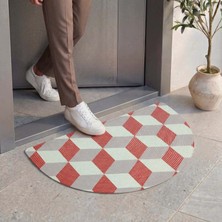 Cool Halı Passy Geometrik Desenli Kapı Önü Paspası Modern Dekoratif Dış Mekan Yarım Ay Giriş Paspası