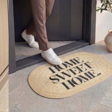 Cool Halı Passy Home Sweet Home Yazılı Bohem Çift Taraflı Jüt Görünümlü Şık Dekoratif Kapı Paspası