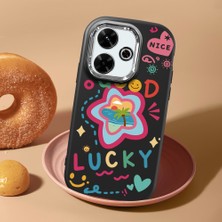 HONTINGA Xiaomi Redmi 13X ile Uyumlu Kılıf Kamera Korumalı Düşüme Önleyici Kamera Koruyucu Siyah Yumuşak Silikon Couple Telefon Kılıfı Yaratıcı Desenli K4-0452