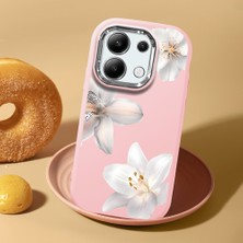 HONTINGA Redmi Note 13 4g ile Uyumlu Kılıf Kamera Korumalı Düşüme Önleyici Kamera Koruyucu Pembe Yumuşak Silikon Couple Telefon Kılıfı Çiçekli Desenli K4-0453