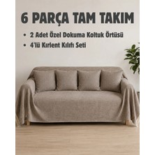 Elit Collection 6 Parça Koltuk Örtüsü ve Kırlent Kılıfı Seti – 2'li 170X210 Kaymaz Koltuk Örtüsü + 4'lü 45X45 Kırlent Kılıfı Tam Takım