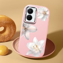 HONTINGA Vivo Y02S ile Uyumlu Kılıf Kamera Korumalı Düşüme Önleyici Kamera Koruyucu Pembe Yumuşak Silikon Couple Telefon Kılıfı Çiçekli Desenli K4-0453