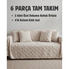 Elit Collection 6 Parça Koltuk Örtüsü ve Kırlent Kılıfı Seti – 2'li 170X210 Kaymaz Koltuk Örtüsü + 4'lü 45X45 Kırlent Kılıfı Tam Takım