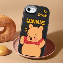 HONTINGA iPhone Se 2020 ile Uyumlu Kılıf Kamera Korumalı Düşüme Önleyici Kamera Koruyucu Siyah Yumuşak Silikon Couple Telefon Kılıfı Ayıcık Desenli K4-0450