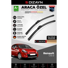 S-Dizayn Renault Clio 3 Hb Ön Cam Silecek Seti 2005-2012 Premium Araca Özel 60-40 cm  A+ Kalite